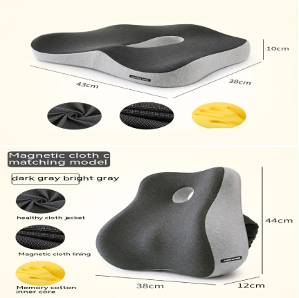 Ergonomic Memory Foam Lumbar Support Cushion - 17.3" x 15" x 4.7"