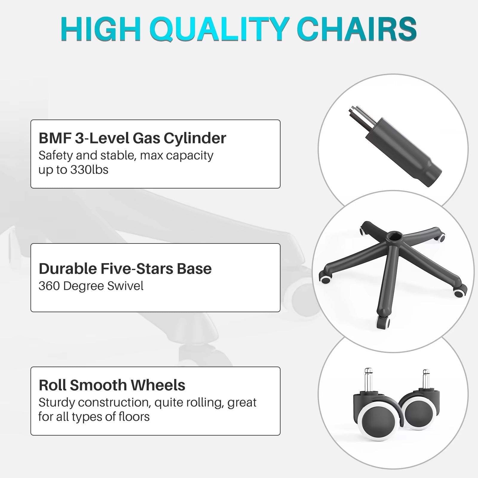 Ergonomic Black Swivel Office Chair High Back