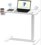 Adjustable Rolling Standing Desk – Pneumatic Lift, 25.6–40.5"