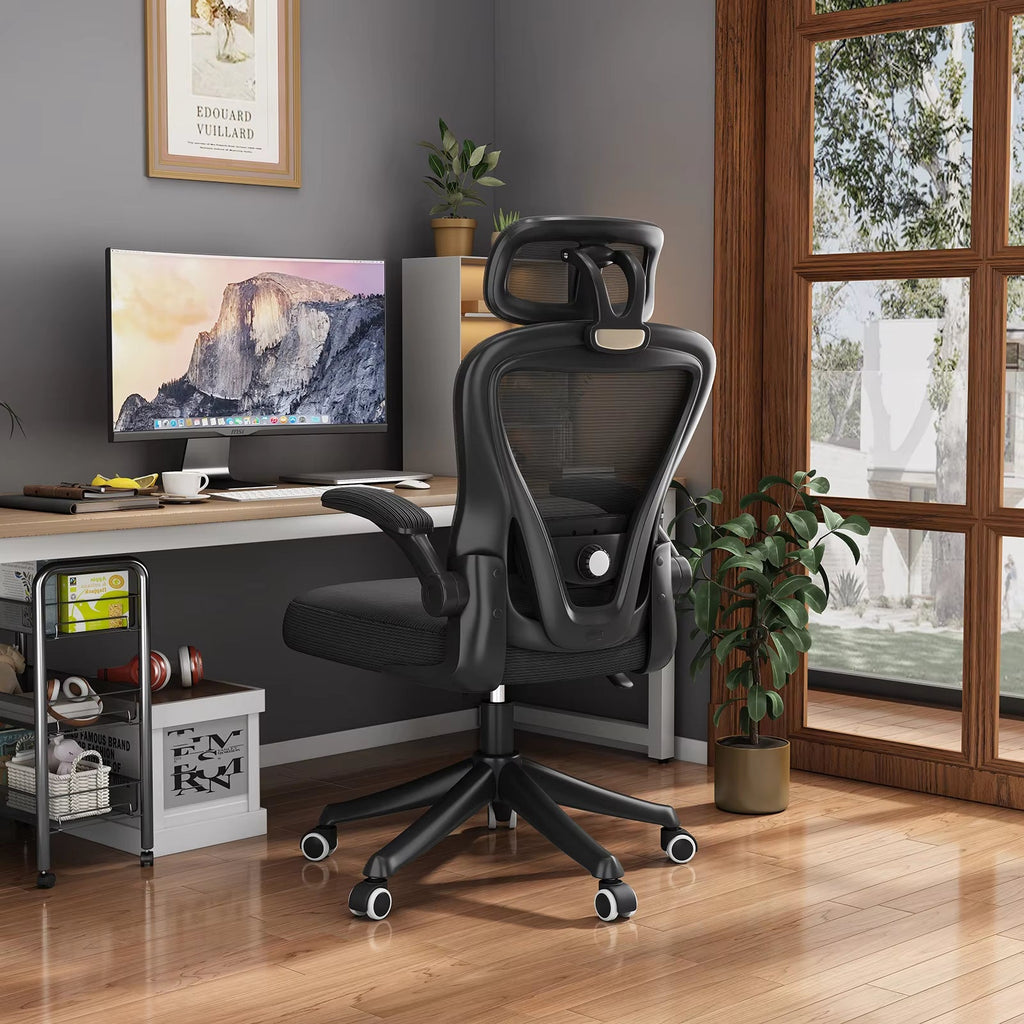 Ergonomic Black Swivel Office Chair High Back