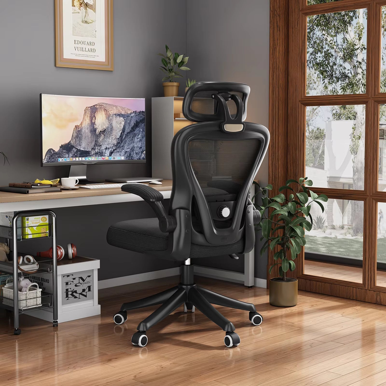 Ergonomic Black Swivel Office Chair High Back