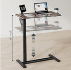 Adjustable Rolling Standing Desk – Pneumatic Lift, 25.6–40.5"