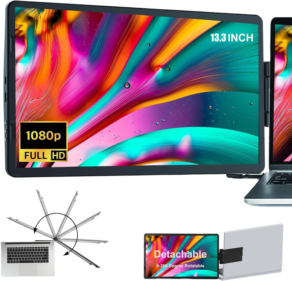 Laptop Screen Extender - 360° Rotatable Portable Monitor | 13.3"