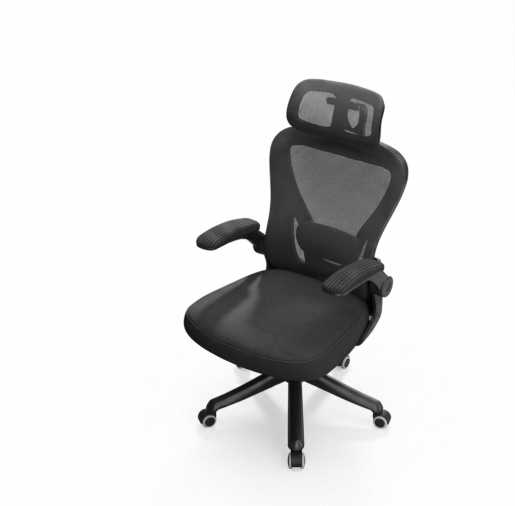 Ergonomic Black Swivel Office Chair High Back
