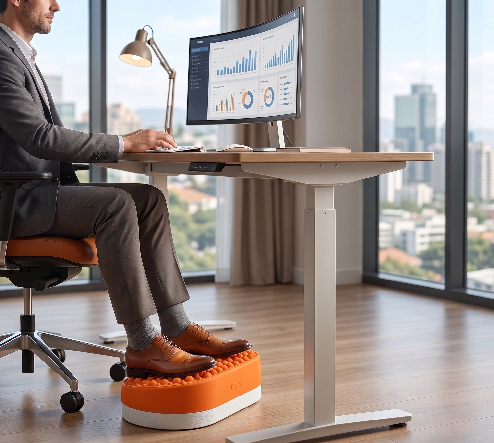 Ergonomic Anti-Fatigue Footrest Massage Mat