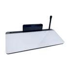Glass Desk Whiteboard with Storage & Keyboard Stand