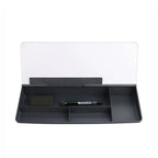 Glass Desk Whiteboard with Storage & Keyboard Stand