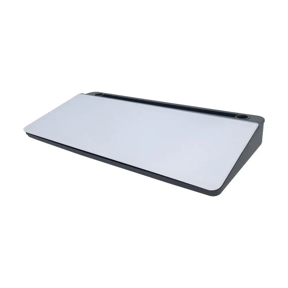 Glass Desk Whiteboard with Storage & Keyboard Stand