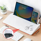 Glass Desk Whiteboard with Storage & Keyboard Stand