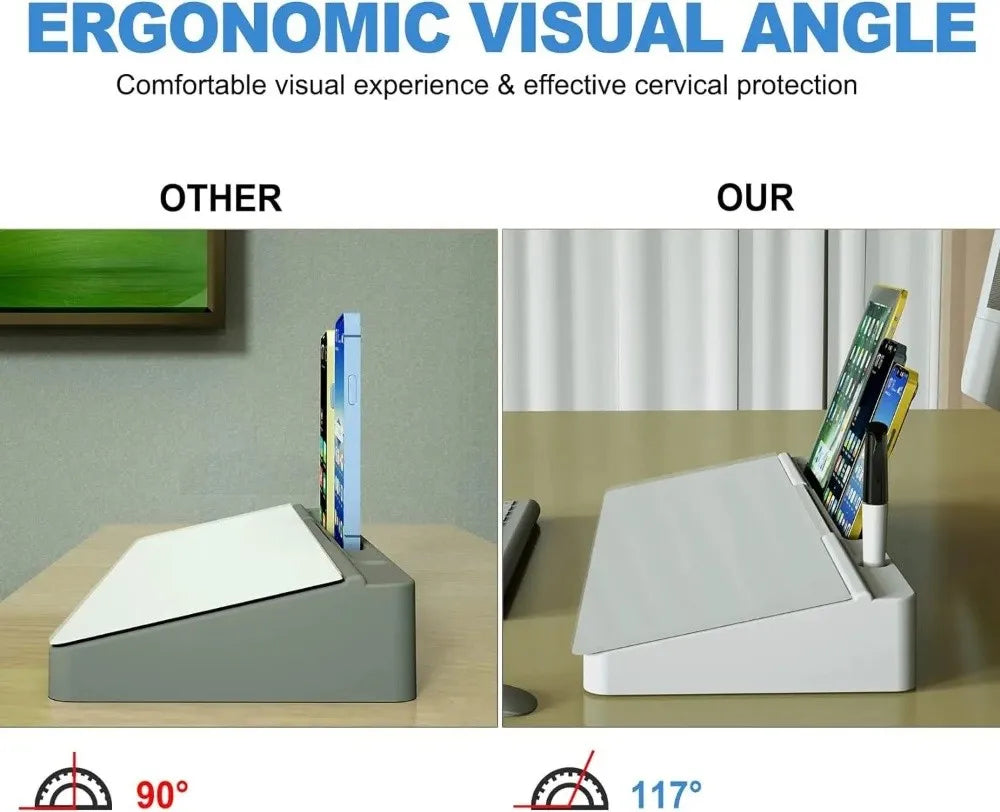 Glass Desk Whiteboard with Storage & Keyboard Stand