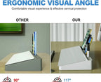 Glass Desk Whiteboard with Storage & Keyboard Stand