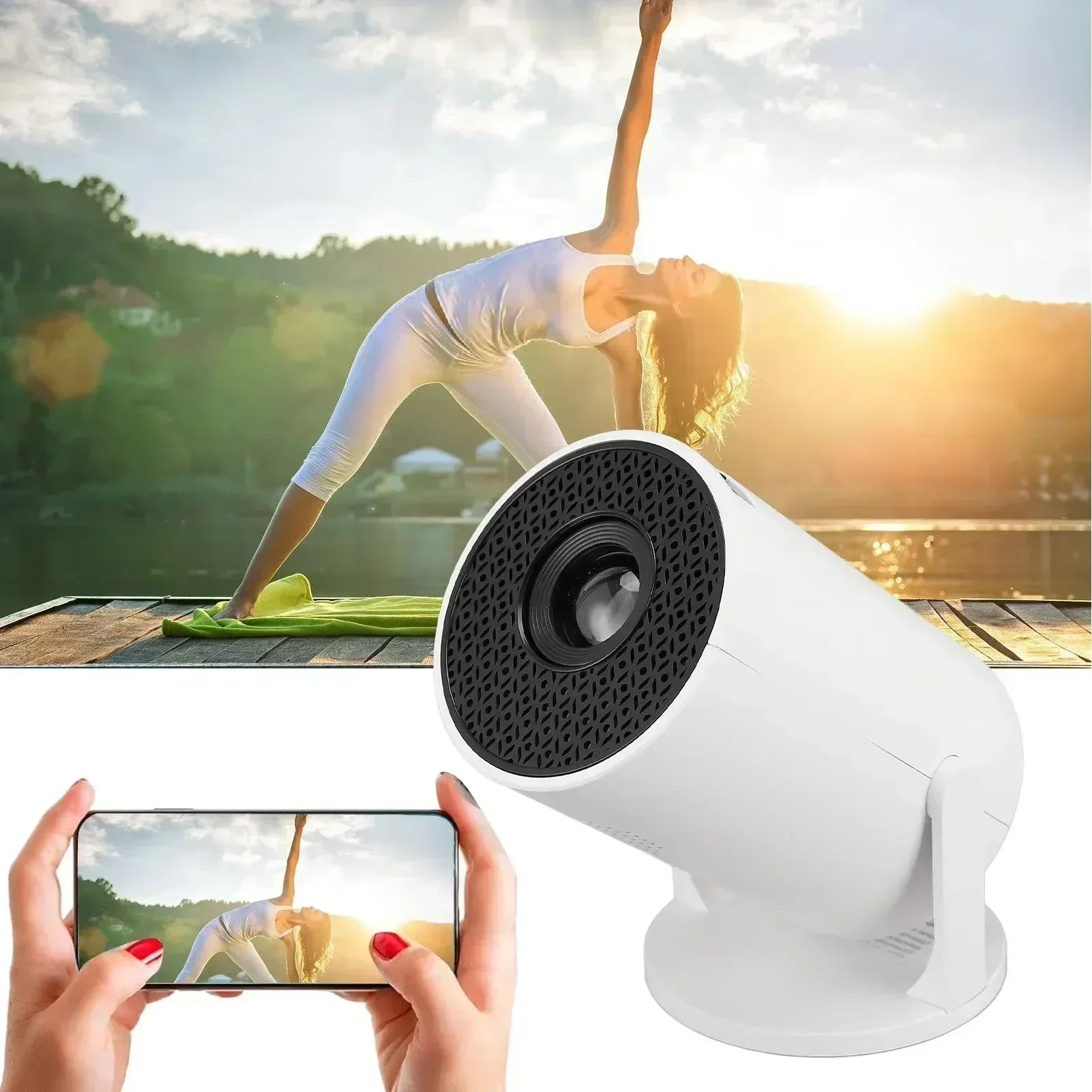 HY300 Portable 4K Movie Projector – Android 11, 300 ANSI, BT5.4 Speaker, Outdoor & Camping