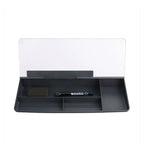 Glass Desk Whiteboard with Storage & Keyboard Stand