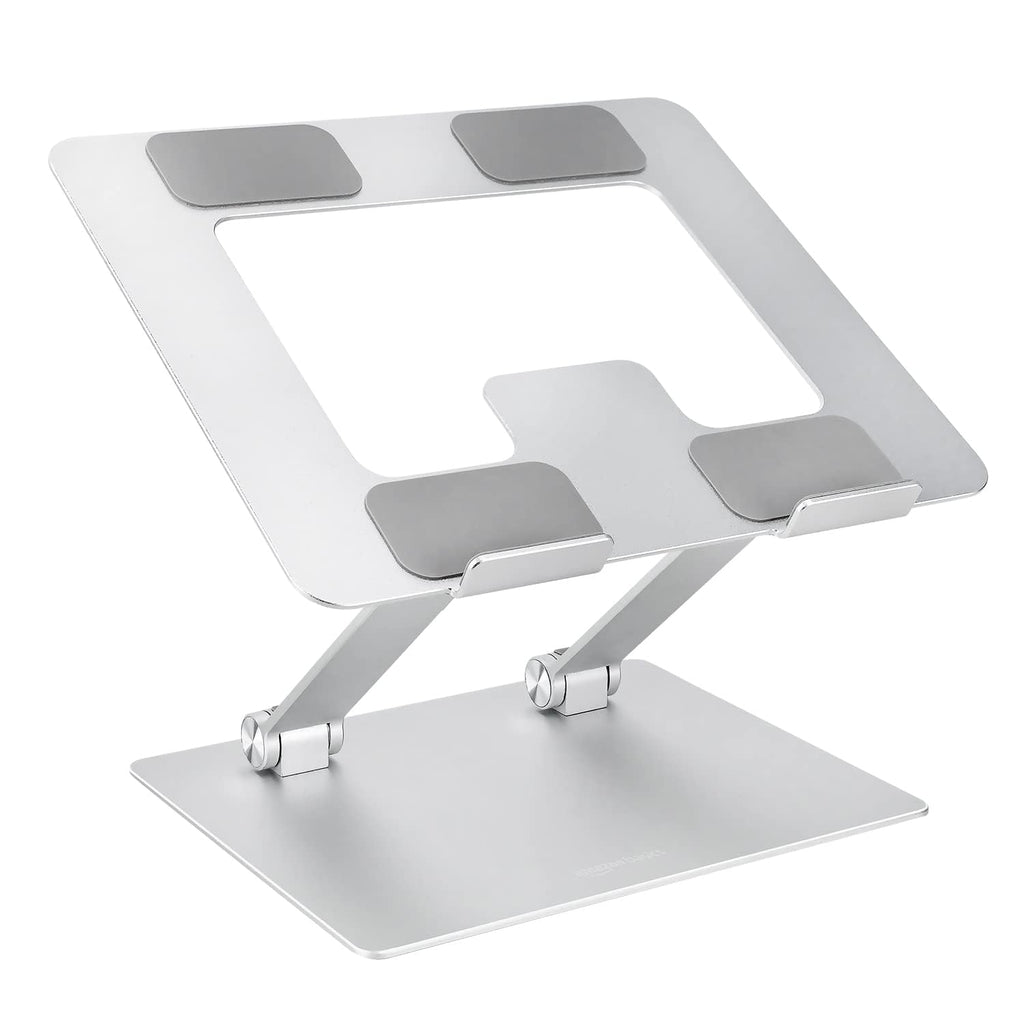 Ergonomic Foldable Laptop Stand for Desk – Silver, Fits up to 17.3"