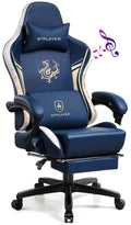 GTPLAYER Dragon Series Gaming Chair – Bluetooth Speakers & Footrest | Royal Blue