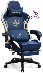 GTPLAYER Dragon Series Gaming Chair – Bluetooth Speakers & Footrest | Royal Blue