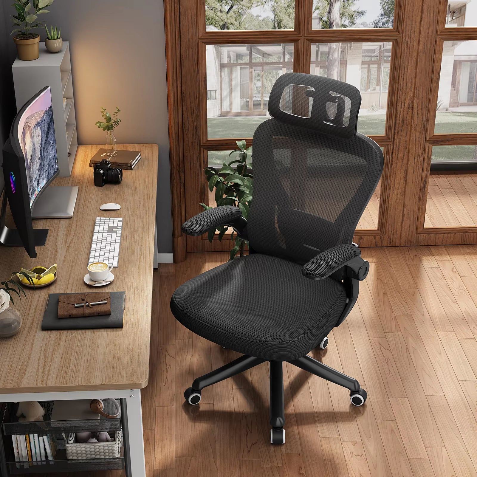 Ergonomic Black Swivel Office Chair High Back